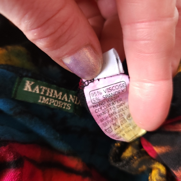 🌈🔮 Kathmandu Imports Sacred Symbols Tie Dye Racerback Tank — Size S/M - Picture 6 of 7